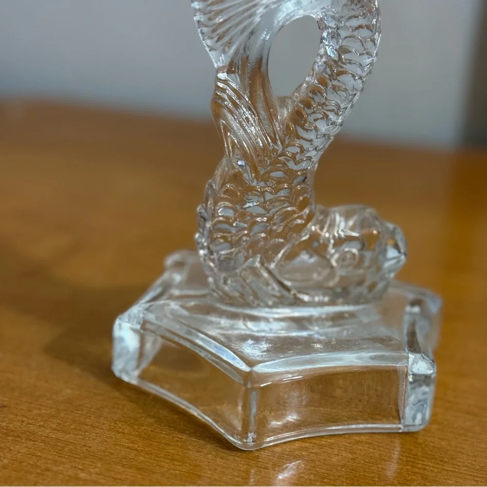 Metropolitan‎ Museum of Art Dolphin Clear Candlestick 10.75